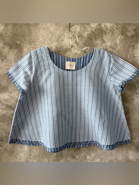 Anthropologie Tops - Anthropologie Blue & White Striped Scoop-Neck Crop Top (Love 20) NWOT
